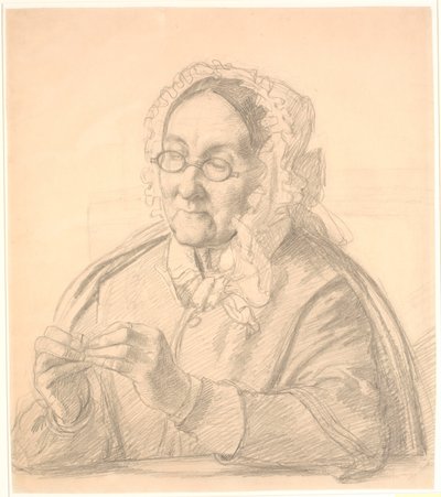 Anciana enhebrando una aguja de Wilhelm Marstrand