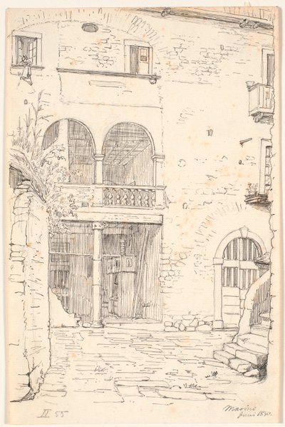 Patio con parte de una columnata de Wilhelm Marstrand