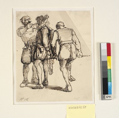 Grupo con Rosenkrantz a la derecha en el dibujo mencionado (kksgb7257) de Wilhelm Marstrand