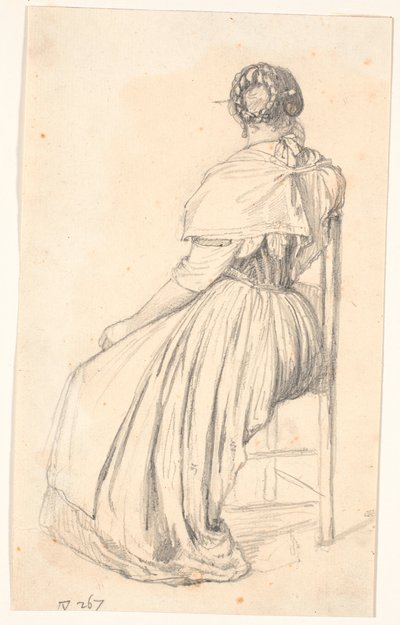Italiana sentada en una silla, vista desde atrás de Wilhelm Marstrand