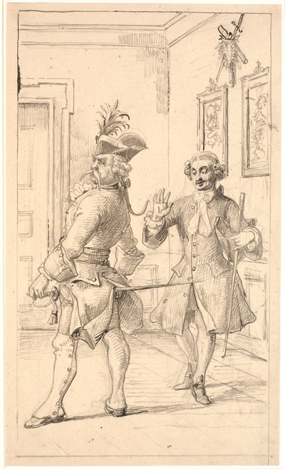Jepser compara la espalda de Jacob von Thyboe con el asta de la veleta de Wilhelm Marstrand