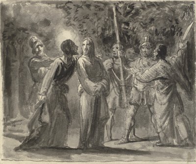 Jesús es besado por Judas en el Huerto de Getsemaní de Wilhelm Marstrand