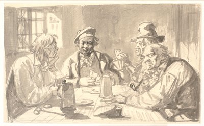 Juego de cartas en una bodega de Wilhelm Marstrand