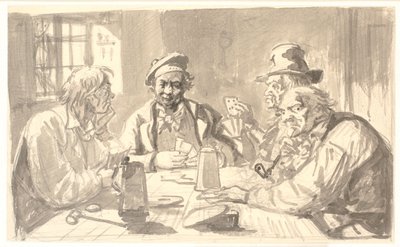 Juego de cartas en una bodega de Wilhelm Marstrand