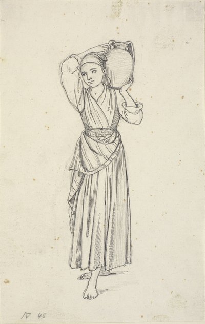 Mujer con jarra en el hombro de Wilhelm Marstrand