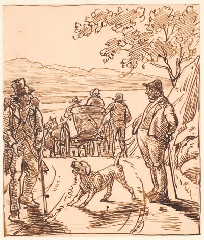 Paisaje con campesino del valle y aprendiz de artesano de Wilhelm Marstrand