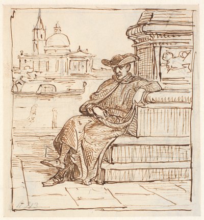 Sacerdote en la columna de Marens en la Piazzetta de Wilhelm Marstrand