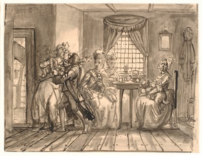 La visita de las consejeras a Geske de Wilhelm Marstrand