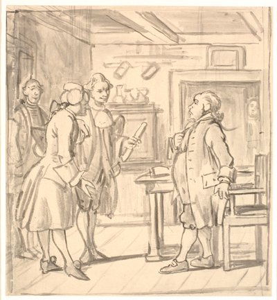 Visita de felicitación de los concejales. (El calderero político) de Wilhelm Marstrand