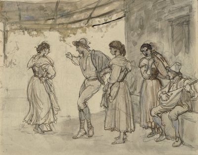 Danza del saltarello de Wilhelm Marstrand