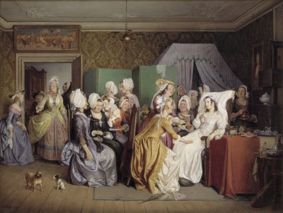 Escena de La sala de partos de Ludwig Holberg de Wilhelm Marstrand