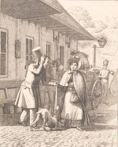 Escena fuera de un puesto de consumo de Wilhelm Marstrand