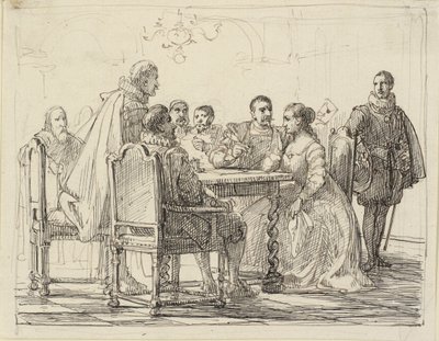 Escena de sociedad, época de Chr. IV de Wilhelm Marstrand