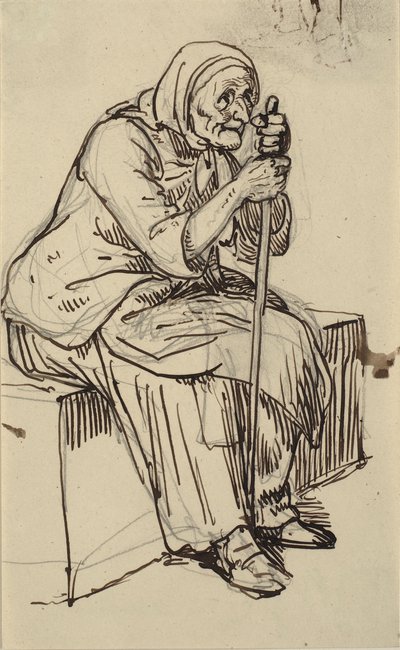 Anciana sentada de Wilhelm Marstrand