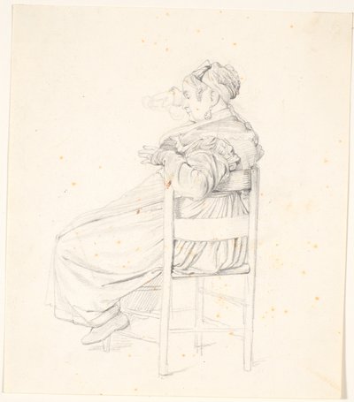 Anciana italiana sentada de Wilhelm Marstrand
