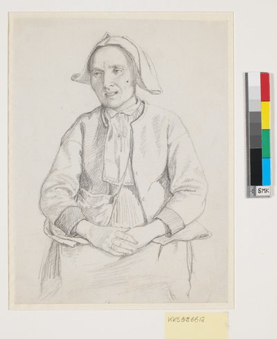 Siddende svensk kone, knæstykke de Wilhelm Marstrand