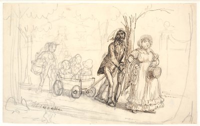 La familia del zapatero en una excursión por la carretera de la playa de Wilhelm Marstrand