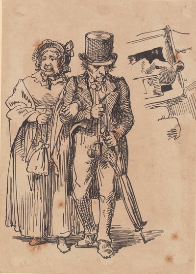 Pareja de ciudadanos mayores caminando de Wilhelm Marstrand