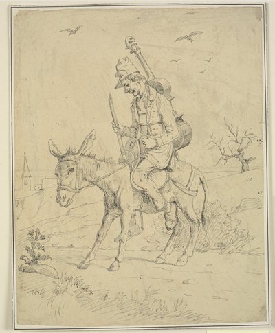 Músico en un burro de Wilhelm Marstrand