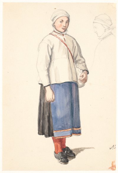 Campesina sueca de pie de Wilhelm Marstrand