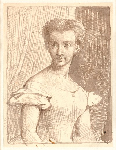 Estudio de Arendse Hulegaard, sentada, mirando a la izquierda de Wilhelm Marstrand