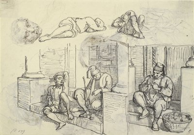 Estudios de turco y lazzaroni en una escalera de Wilhelm Marstrand