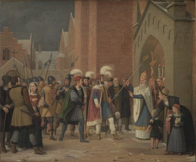 Svend Estridsen y el obispo Vilhelm de Wilhelm Marstrand