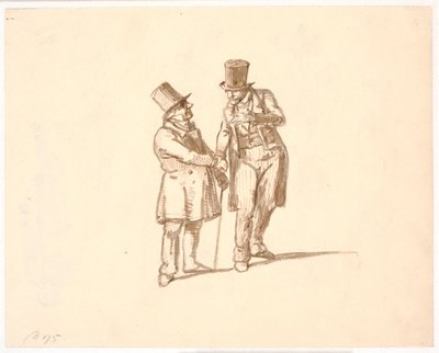 Dos caballeros con sombreros altos conversando de Wilhelm Marstrand