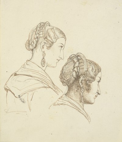 Dos cabezas de mujer de Wilhelm Marstrand