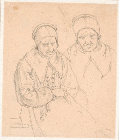 Dos estudios de una anciana sueca de Wilhelm Marstrand