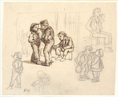 Los placeres del tabaco. Niños fumando. de Wilhelm Marstrand