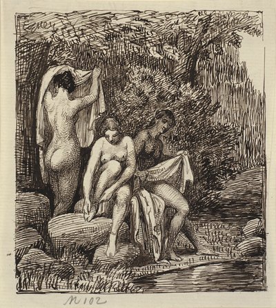 Tres mujeres bañándose de Wilhelm Marstrand