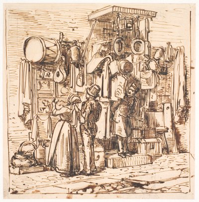 Fuera de una tienda de segunda mano de Wilhelm Marstrand
