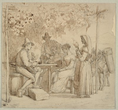 Fuera de una quesería de Wilhelm Marstrand