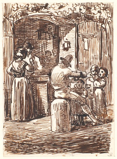 Fuera de una tienda de vinos en Italia de Wilhelm Marstrand