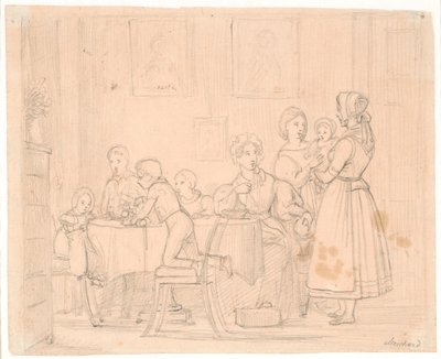 Boceto para el retrato de la familia Waagepetersen de Wilhelm Marstrand