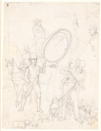 Boceto para la pintura "Escena callejera en los días de perros" de Wilhelm Marstrand