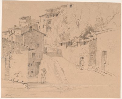 Via Piave con La Porta Su en Olevano Romano de Wilhelm Marstrand