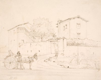 Carro de burro fuera de Porta del Popolo de Wilhelm Marstrand