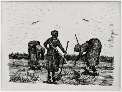 Tres mujeres sobre el terreno de Wilhelm Morgner