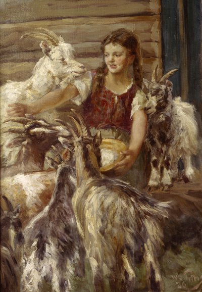 Alimentando a las cabras de Wilhelm Peters