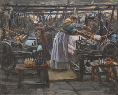 Interior de la tejeduría Hjula de Wilhelm Peters