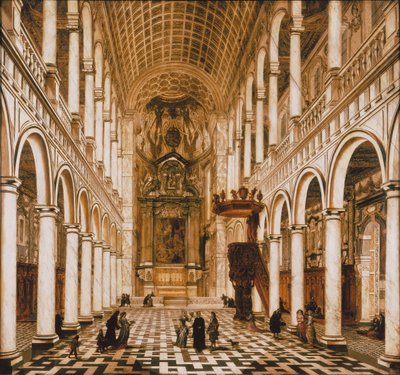 Interior de la iglesia jesuita en Amberes de Wilhelm Schubert van Ehrenberg