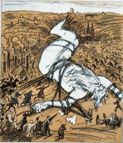 Padre Rin, caricatura de la ocupación del Ruhr por los franceses, de 