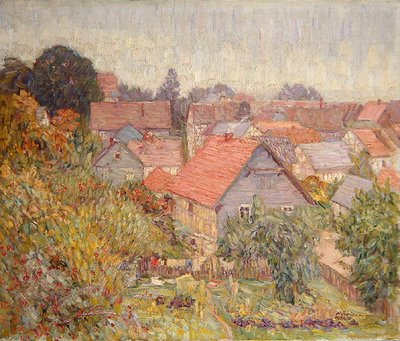 Vista desde la ventana del estudio, Willingshausen de Wilhelm Thielmann