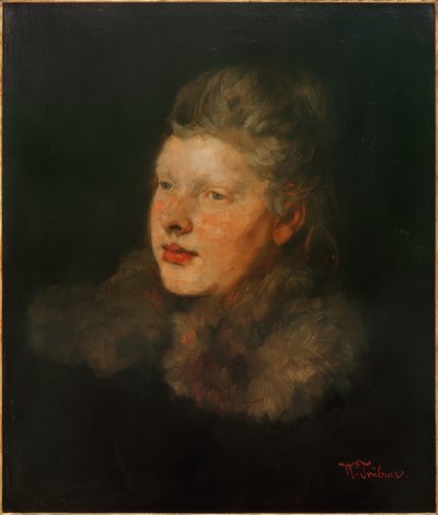 Rubia con piel de Wilhelm Trübner