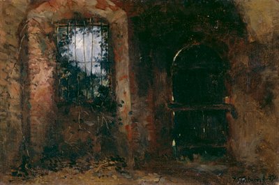 Ventana del sótano en el castillo de Heidelberg de Wilhelm Trübner