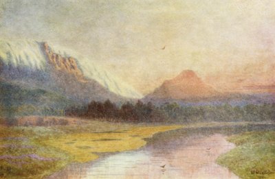 Puesta de sol en la cabeza del león, efecto del viento del sureste (litografía en color) de Wilhelm Westhofen