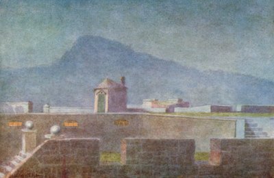 En las murallas del antiguo castillo (litografía en color) de Wilhelm Westhofen