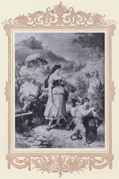 Dorothea y los Emigrantes, Hermann y Dorothea de Wilhelm von (after) Kaulbach